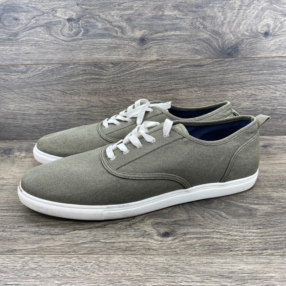 Bixby Canvas Sneakers Mens 13 Olive Green Low Top Lace Up Casual Shoes